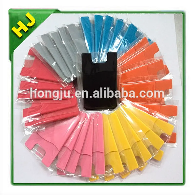 Wholesale 3M adhesive silicone smart phone wallet