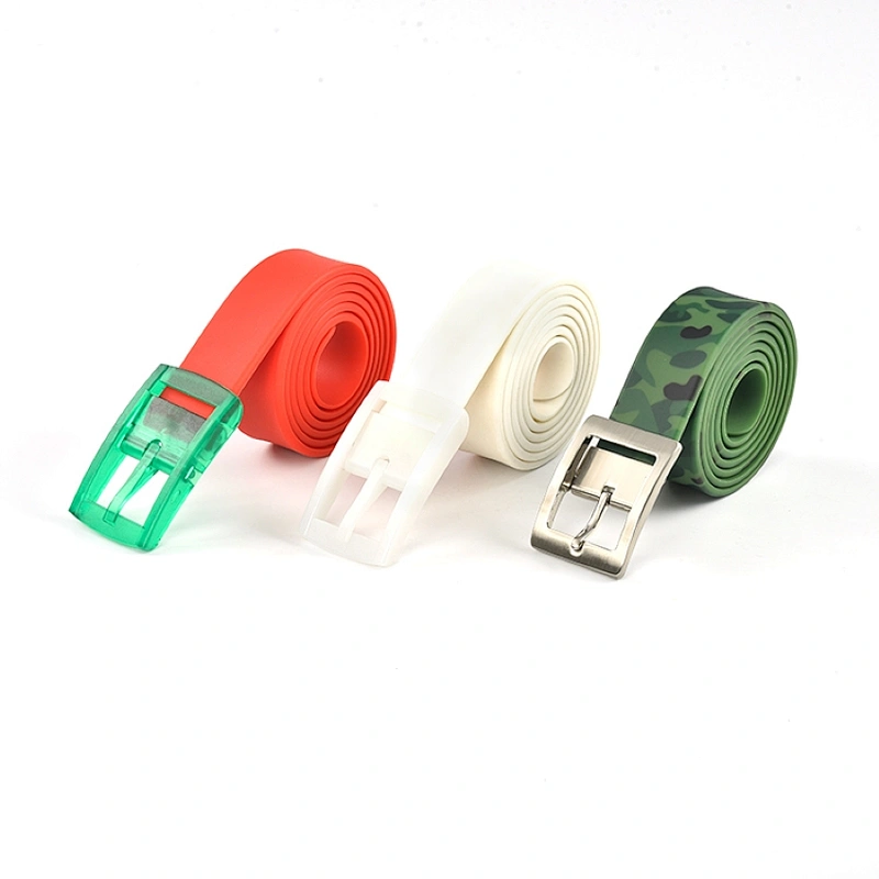 Hongju custom adjustable different new style fashionable colorful belts with soft silicone rubber