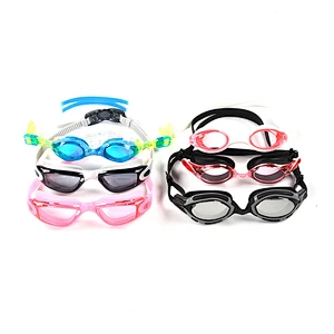 factory prices wholesale adjustable elastic swimming silicone rubber goggles with anti-fog PC lens
