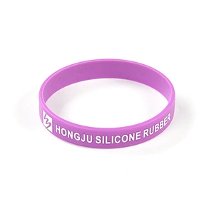 Bulk cheap silk print debossed embossed rubber silicone bracelet with logo print engrave