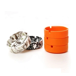 Hongju customized logo high temperature resisant modern design ashtray with high quality silicone rubber