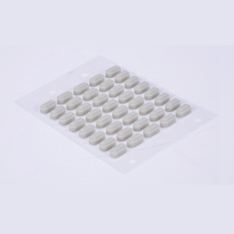 Hongju high temperature resistant durable silicone rubber white  adhesive foot pads,silicone gasket