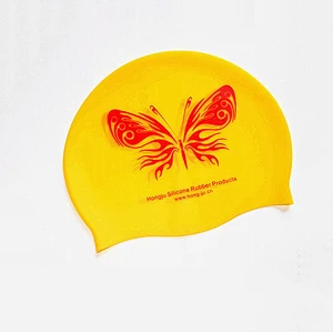 popular silicone  swimming  cap cartoon shape with  high elasticity for sports