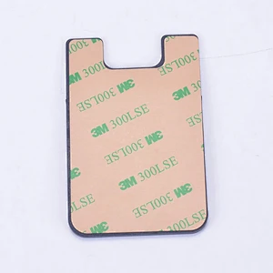 custom silicone rubber different style promotional mobile phone card holders cover with strong self sticky
