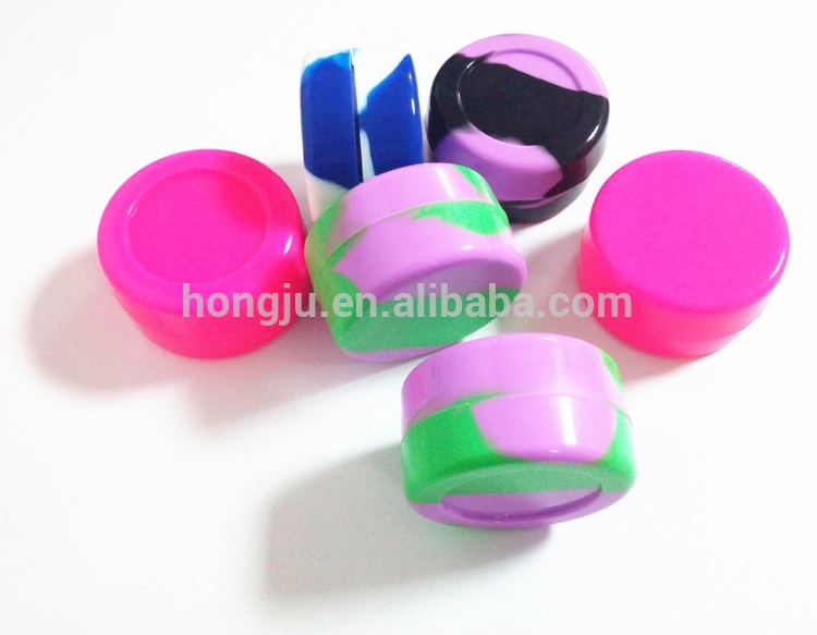 Food grade custom logo silicone oil box storage / silicone jars  wax container