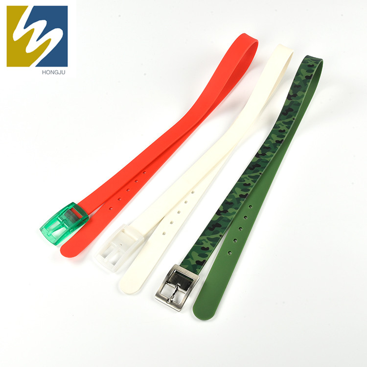 2019 New Fashion colorful silicone new design golf belts with plastic buckle