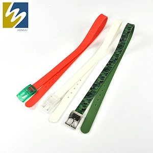 2019 New Fashion colorful silicone new design golf belts with plastic buckle