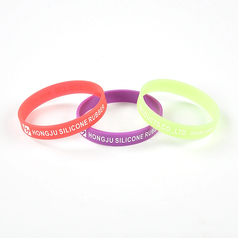 customized popular colorful silicone rubber bracelets for decoration
