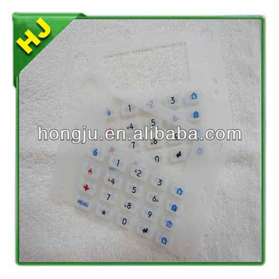 Soft press white silicone keypad with printing