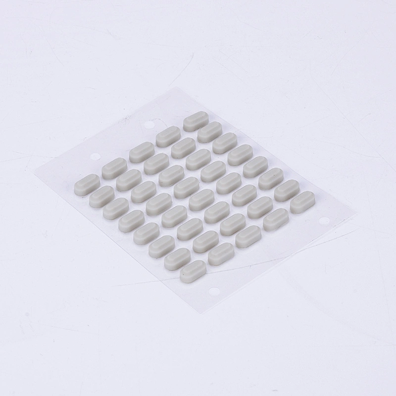 Hongju high temperature resistant durable silicone rubber white  adhesive foot pads,silicone gasket