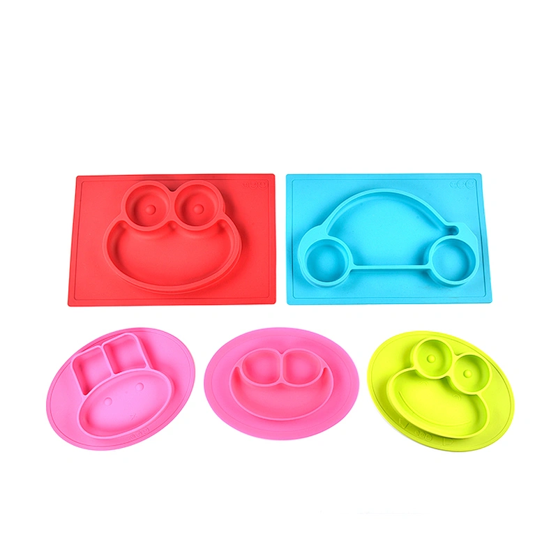 Customized funny animal shaped eco-friendly silicone tableware for children