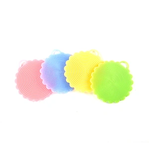 Hongju colorful fashionable design soft silicone rubber bath cleaning brushes in different shapes