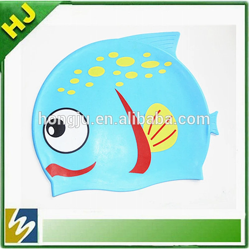 Fish silicone swimming caps for kids