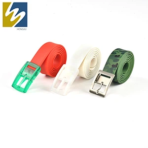 2019 New Fashion colorful silicone new design golf belts with plastic buckle