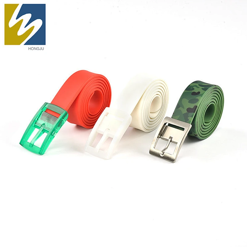 2019 New Fashion colorful silicone new design golf belts with plastic buckle