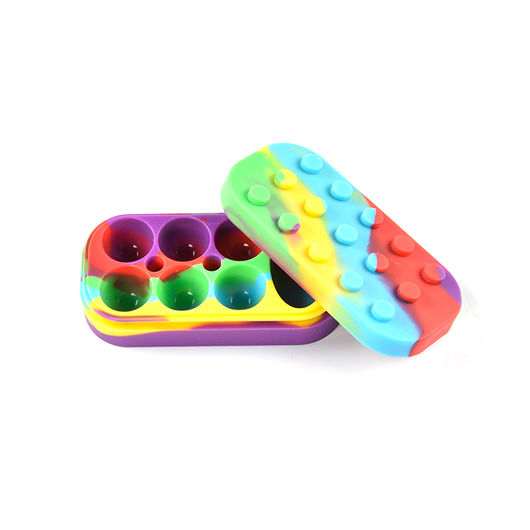 custom food grade non toxic eco-friendly high quality colorful silicone rubber wax and oil containers jar/box