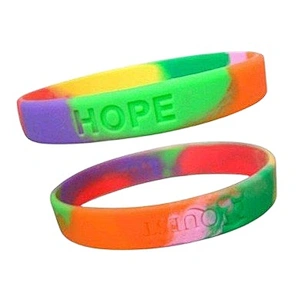 Hongju cheap gifts custom coloured silicone band bracelets