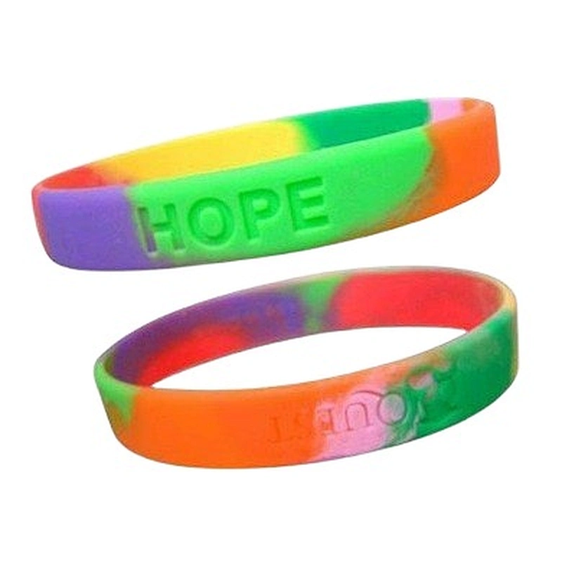 Hongju cheap gifts custom coloured silicone band bracelets