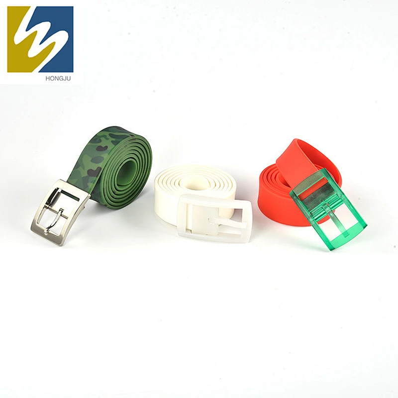 2019 New Fashion colorful silicone new design golf belts with plastic buckle