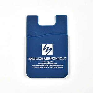 custom silicone rubber different style promotional mobile phone card holders cover with strong self sticky