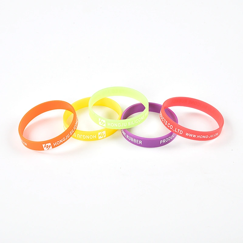 customized popular colorful silicone rubber bracelets for decoration