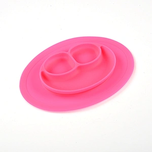 Hongju OEM customized coloful lovely animal shapes food grade silicone rubber baby/children plate