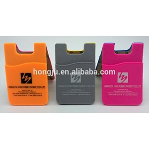Mobile Phone credit card holder,silicone 3M Sticker adhesive wallet cell phone back cover card holder