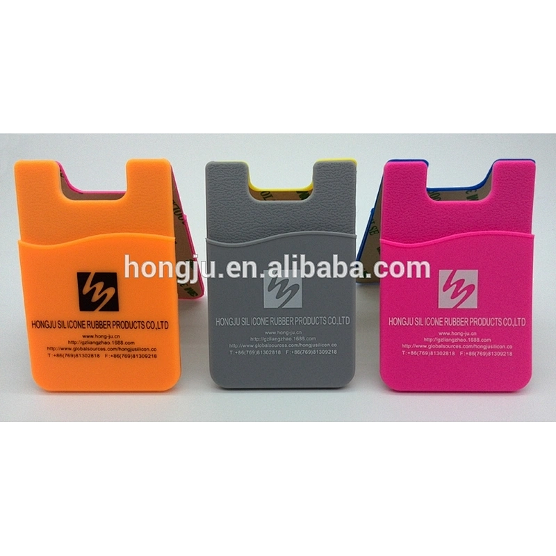 Mobile Phone credit card holder,silicone 3M Sticker adhesive wallet cell phone back cover card holder