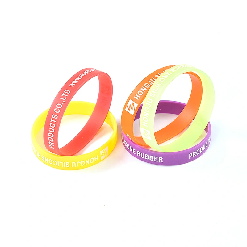 customized popular colorful silicone rubber bracelets for decoration