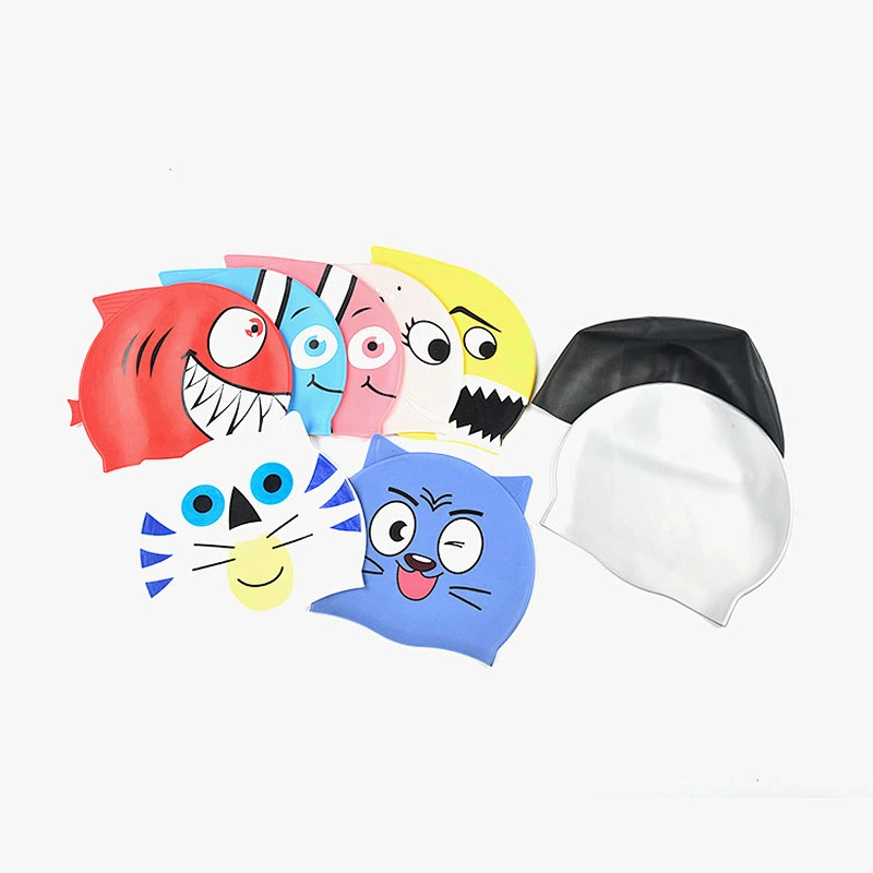 popular silicone  swimming  cap cartoon shape with  high elasticity for sports