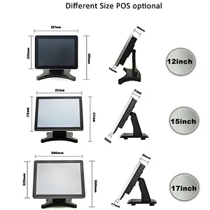 17 inch customer display/all in one pos system hot sale windows pos cash register with 80mm printer