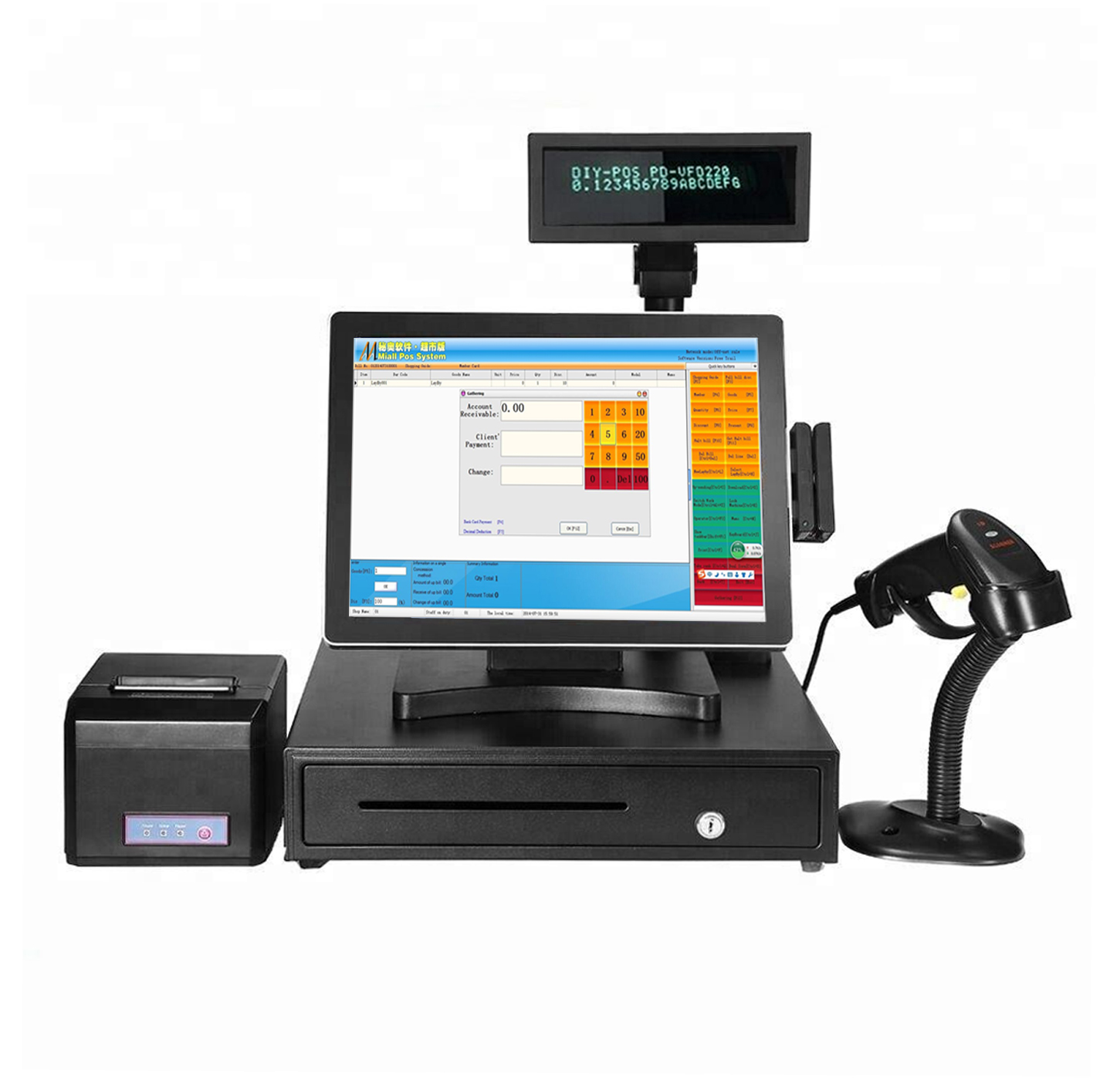 China pos terminal high quality all in one pos for restaurant supermarket retail store