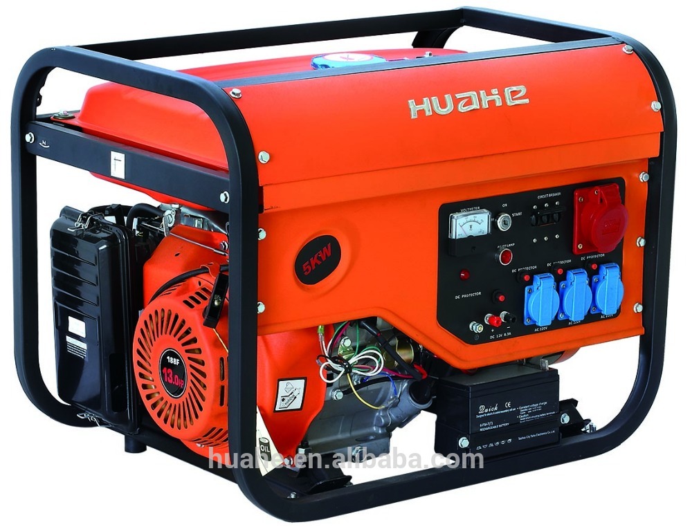 5000w gasoline generator 3 phase electric start with battery for industrial use