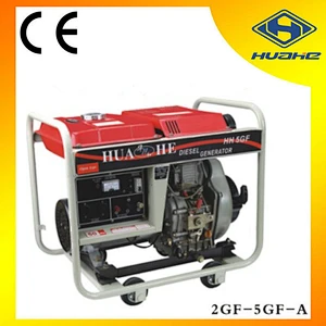 open type 5KW electric single phase with 4wheels and handle diesel generator welding machine