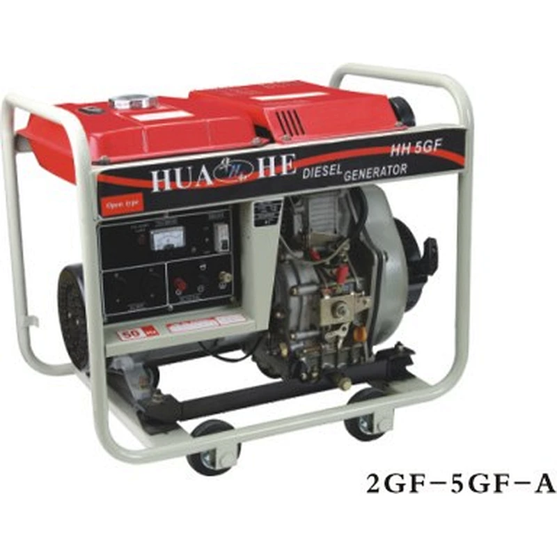 open type 5KW electric single phase with 4wheels and handle diesel generator welding machine