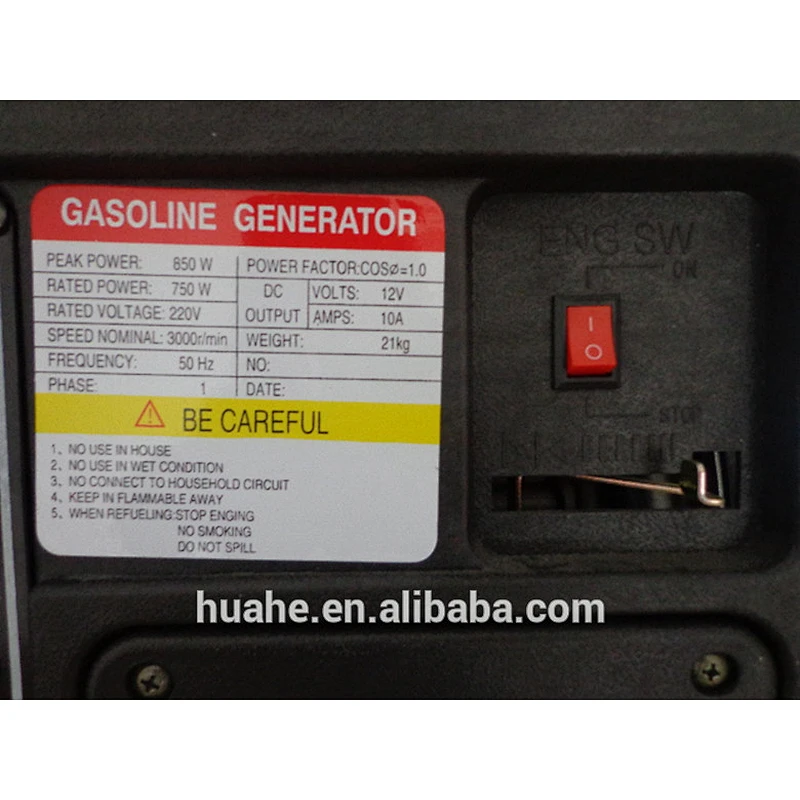 0.65kw portable gasoline generator,1 cylinder gasoline engine