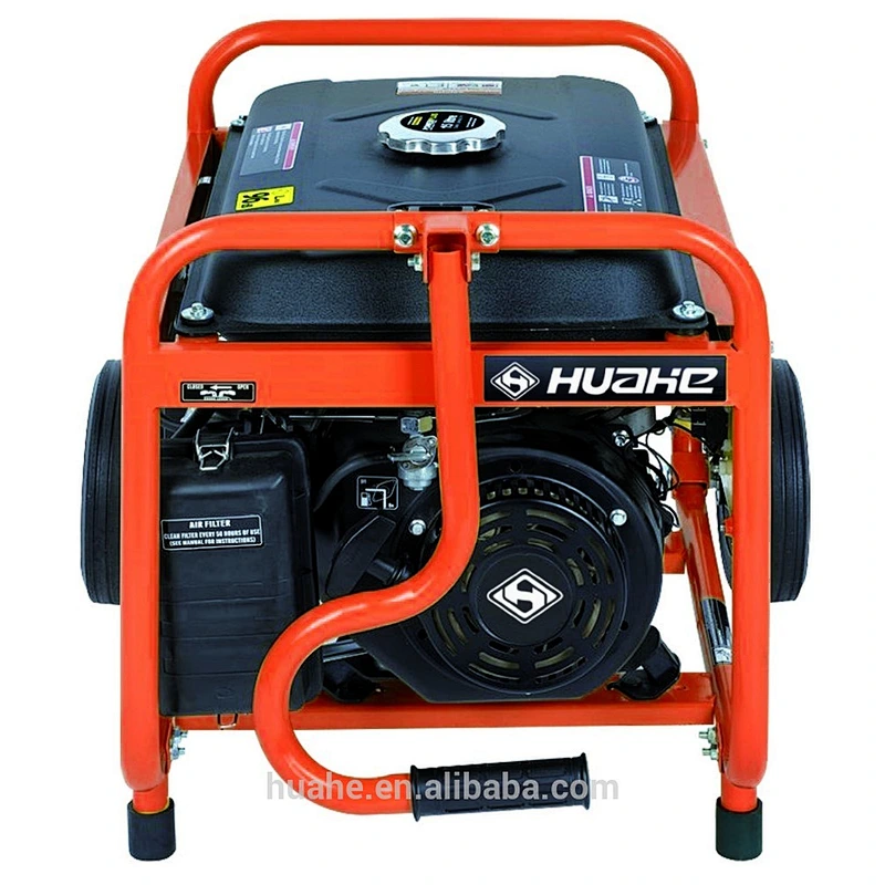 2kw portable gasoline generator manual start single phase with handles and wheels