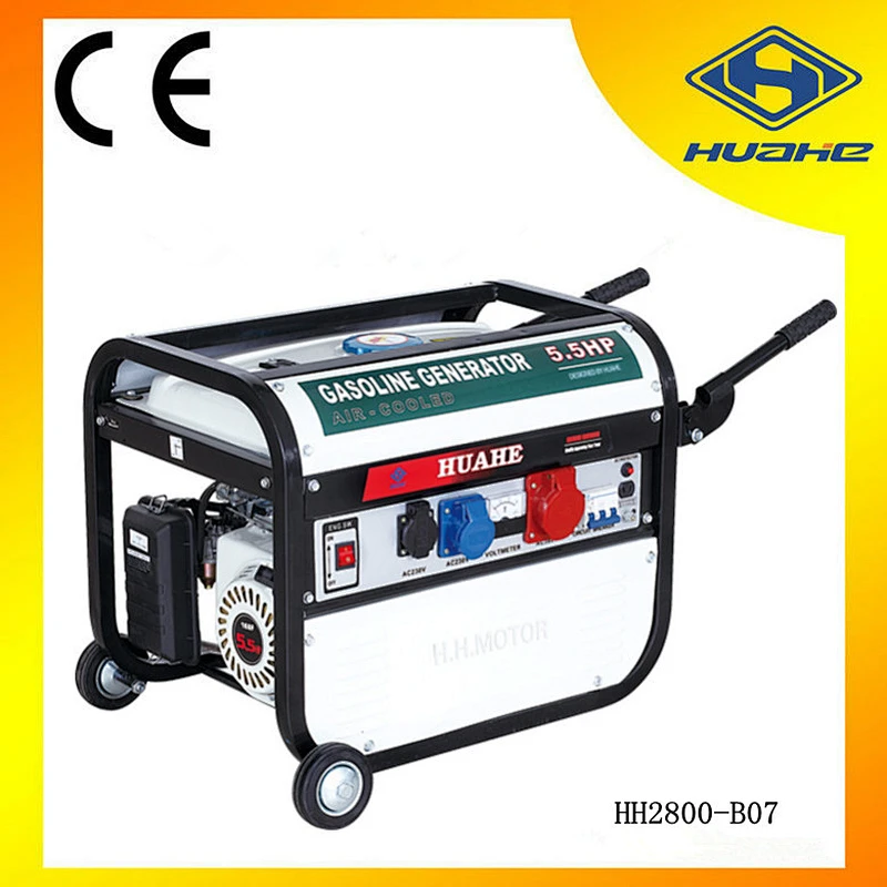 HH2800-B07 163cc 5.5HP 50HZ Gasoline Electric Generator 2Kw,gasoline generator capacitor