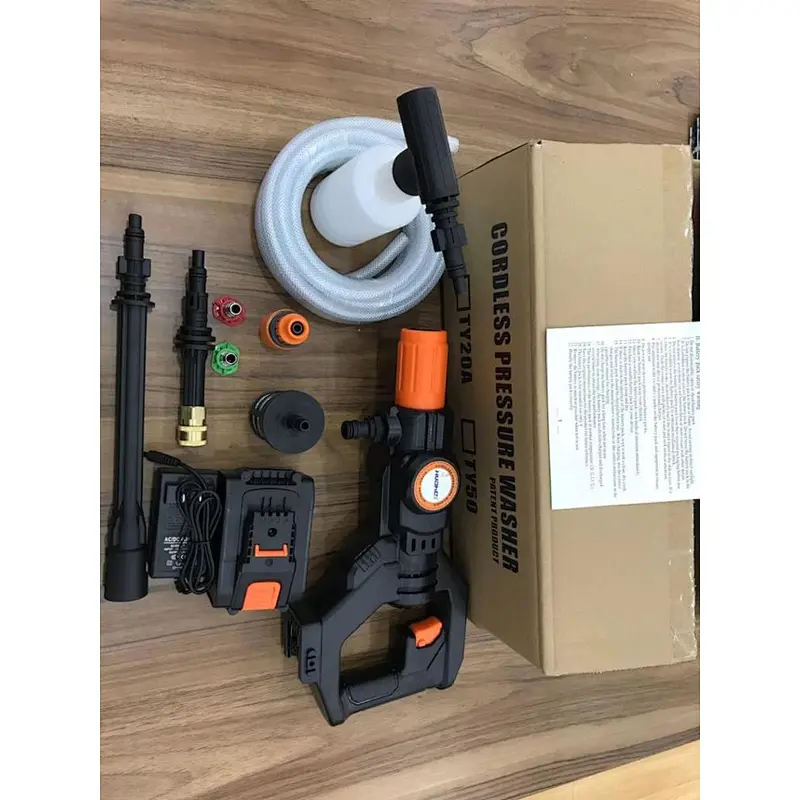 Cordless higher pressure washer
