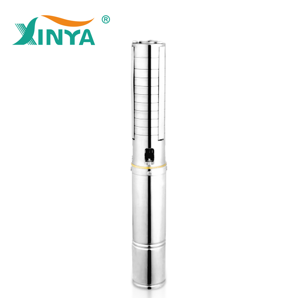 XINYA DC brushless 4inch 48V 750w deep well submersible solar pump for irrigation