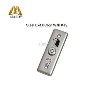 Metal push exit button come with key emergency exit switch for access control system