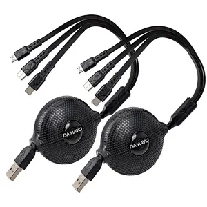 DAMAVO  3 in 1 Portable Retractable USB C fast charging cable