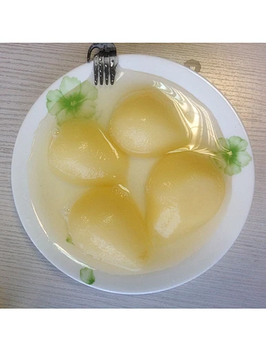 Sirop conserves fruits neige poire moitiés