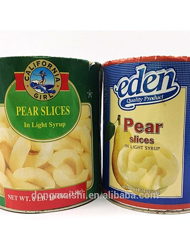 Vente chaude de poires en conserve en moitiés en Chine.