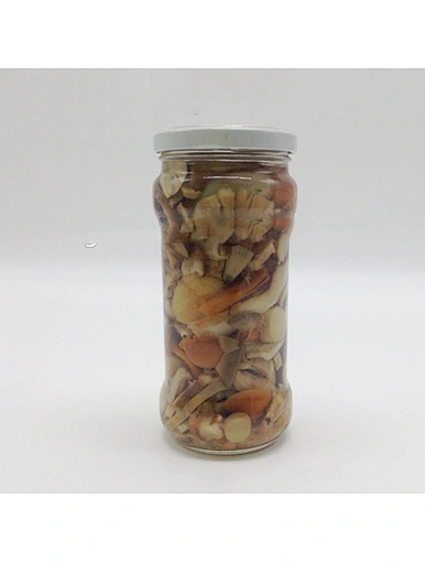 mushrooms in glass jar