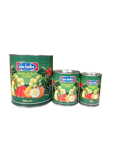 Style en conserve sociétés certifiées Haccp Custard Cocktail de fruits en conserve