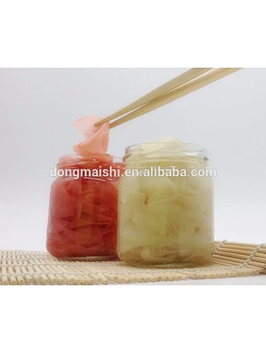 Pot en verre légumes biologiques Gari tranchés sucrés gingembre mariné