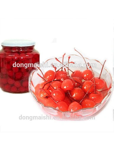 Nouvelle saison en conserve Maraschino rouge cerises marques en conserve fruits