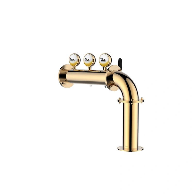 TALOS L Tower Stainless Steel 3 Tap Tower 102mm Beer Dispensing Equipment Draft Beer Tower (LED,PVD)