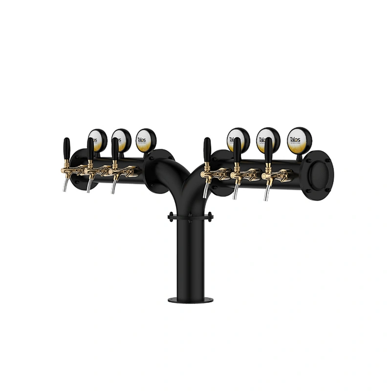 TALOS M Tower Stainless Steel 6 Tap Tower 102mm Beer Dispensing Equipment Draft Beer Tower (LED,Black)